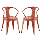 Modway - Promenade Chaise à manger Ensemble de 2 - Rouge-Fauteuil à manger moderne
