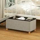 HOMCOM - Pouf repose-pieds pliable rembourré en velours - blanc crème-Conception pliable permettant une installation rapide et un rangement pratique dans les petits espaces 