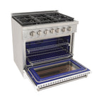 Kucht - 36 po Série KFX-X Cuisinière Pro Style au gaz propane - Acier inoxydable/Blanc-Garantie limitée du fabricant de 2 ans