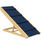 PawHut - Rampe pour chien réglable pour lit, canapé - avec surface antidérapante-La structure en bois de pin supporte les grands chiens de moins de 88 lb (40 kg), idéale pour les chiens âgés et blessés 