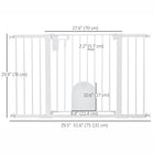 PawHut - Barrière pour animaux extra large 30"-52" avec petite porte - 30"L - Blanc-Livrée avec un bloc de verrouillage inférieur, ce qui améliore la stabilité