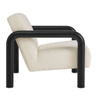 Modway - Sereno Boucle Chaise d’accent - Noir crème-Glissières de plancher sans marquage