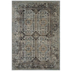 Modway - Enye Treillis floral vintage vieilli Tapis de 5 pi l x 8 pi L - Brun et bleu argenté-Tapis vintage en treillis floraux vieillis
