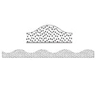 Ashley Productions - Bordure festonnée magnétique - Pois noirs sur fond blanc - 12 pi/paquet - Paquet de 6-Idéal pour la décoration en classe ou à la maison