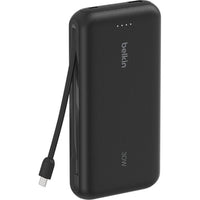Belkin - Batterie externe Belkin BoostCharge avec câble USB-C intégré - 20 000 mAh - noir-Câble USB-C intégré