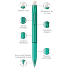 uni–ball − Stylos rétractables à encre gel effaçable − pointe moyenne (0,7 mm) − couleurs professionnelles − paquet de 4-Couleur et construction du corps : Noir, bleu, rouge ou vert