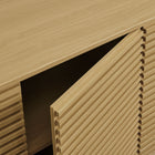 Modway - Render 4 portes Cannelé Meuble de télévision pour meuble de buffet - Chêne-9