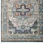 Modway - Tribute Médaillon floral vintage vieilli Diantha Tapis de comédie 8 pi l x 10 pi L - Multicolore-45% polypropylène frisé et 55% polyester