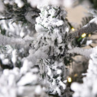 HOMCOM - Sapin de Noël artificiel 6' enneigé pré-illuminé avec lumières - vert- Couleurs principales : vert, blanc 