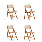 Manhattan Comfort - Lot de 4 chaises pliantes de salle à manger Pullman 46 cm style industriel chic - Nature-Moderne - Chaise de salle à manger pliante en rotin style industriel chic parfaite pour la salle à manger lot de 4