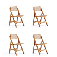 Manhattan Comfort - Lot de 4 chaises pliantes de salle à manger Pullman 46 cm style industriel chic - Nature-Moderne - Chaise de salle à manger pliante en rotin style industriel chic parfaite pour la salle à manger lot de 4