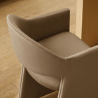 Modway - Talia 37 pouces Cuir végane Tabouret de comptoir - Taupe-Larges accoudoirs angulaires