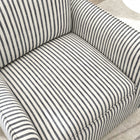Ebello - Kandyn Fauteuil tonneau pivotant 29,7 po rembourré rayures douces coussin amovible, bleu-Tissu résistant aux éraflures : le revêtement supporte les rayures, préservant l’apparence neuve du fauteuil même dans les zones à fort passage