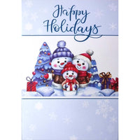 Mill Brook Studio - Cartes de souhaits Noël / Enveloppes - 5-3/8 po x 7-3/4 po - Famille de bonhomme de neige - Paquet de 18-Cartes de souhaits qualité boutique