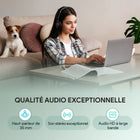 Casque UC double Yealink UH44 - Casque pour téléphone et ordinateur - Certifié UC - Noir-Longueur du câble USB : 1,5 m (de l'unité de contrôle d'appel à la prise USB)