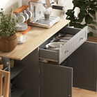 HOMCOM - Buffet moderne avec plateau effet bois et étagères de rangement multiples - gris-Couleur : gris, chêne 
