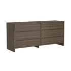 Manhattan Comfort - Linda 72" Moderne Commode Double à 6 Tiroirs - Noyer Brun-La texture riche du grain de bois apporte chaleur naturelle et dimension
