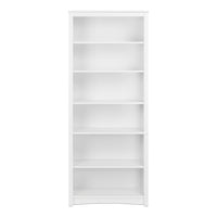 Prepac - Bibliothèque 6 étagères - Blanc-Fini durable en laminé blanc