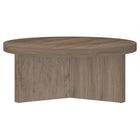 Hudson&Canal - Table basse ron Holm 91 cm de largeur - Chêne gris vieilli-Caractéristiques assemblage facile