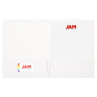 JAM PaperMD – Chemise lustrée à 2 pochettes, 9 1/4 x 11 1/2 (po), blanc, 100/boîte-Taille : 9 1/4 x 11 1/2 (po)