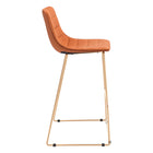 Zuo - Adele Tabouret de bar - Orange/Or - Ensemble de 2-Garantie limitée de 3 ans