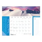 Blueline - 2026 Calendrier sous-main mensuel Imagine - 22 po x 17 po - Paysages du Monde - Bilingue-12 mois: janvier 2026 à décembre 2026