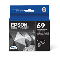 Epson - Cartouches d'encre 69 - Capacité standard - Noir - Paquet de 2-Qualité photo supérieure à celle des photos de labo
