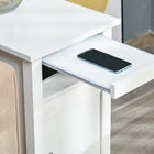 HOMCOM - Table d’appoint étroite - blanc-Taille de l'étagère ouverte : 9,6 po l x 20,1 po P x 3,5 po H (24,5 x 51 x 9 cm) 
