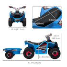 Aosom - VTT enfant à batterie 6 V avec remorque arrière - Bleu-Vitesse sécuritaire à 1,6 mph (2,5 km/h). Profitez de 50 minutes de conduite après une charge complète  