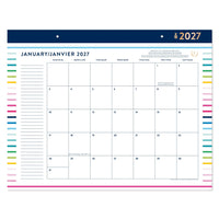 AT-A-GLANCE – Sous–main Emily Ley 2027 – 17 po x 22 po – rayures joyeuses – bilingue-Format des pages : 17 po H x 21 3/4 po l