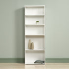 Sauder Beginnings Bibliothèque avec 5 tablettes Finition blanc doux-Trois tablettes réglables peuvent contenir jusqu'à 25 lb chacun. Tablette intermédiaire fixe peut contenir jusqu'à 30 lb. Tablette de base fixe peut contenir jusqu'à 40 lb