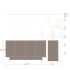 Prepac - Buffet Finnley de 61,5 po avec tablettes réglables, système de verrouillage par pression et 4 portes - Chêne noir-Design Épuré Sans Quincaillerie: L'esthétique propre et moderne de ce cabinet buffet est complétée par un système de fermeture sans quincaillerie utilisant un verrouillage à pression, offrant à la fois style et praticité tout en gardant vos essentiels discrètement rangés