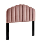 Modway - Veronique Performance Velvet Tête de lit complète/Queen, Rose poussiéreuse-Tête de lit touffée en canal