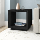 Hudson&Canal - Table d'appoint rectangulaire Tannen de 56 cm de largeur, , grain noir-Caractéristiques assemblage facile