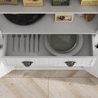 HOMCOM - Armoire de cuisine autoportante 72 po avec tiroir - blanc-Le MDF peint et les panneaux de particules sont faciles à nettoyer 
