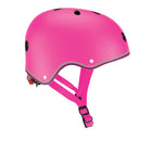 Globber - Casque  Primo Lights - Taille XS/S - Rose Néon-Coussinets en mousse scellés de 7 mm et coussinet mentonnier de 2 mm pour plus de sécurité et de confort