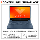 HP - Ordinateur portable de jeu Victus 16.1 po - AMD Ryzen 5 7640HS - RTX 3050 - 512 Go PCIe Gen4 NVMe M.2 SSD - 16 Go RAM – Windows 11 Familie-Ports : USB Type-C® 5Gbps (USB Power Delivery, DisplayPort™ 1.4a, HP Sleep and Charge), USB Type-A 5Gbps (HP Sleep and Charge), 2 USB Type-A 5Gbps, RJ-45, combo casque/microphone, broche intelligente AC, HDMI 2.1.