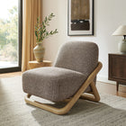 Modway - Vander Tissu texturé Chaise d’accent - Terre Chestnut Tan-Cadre en bois courbé