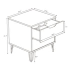 Manhattan Comfort - Table de nuit Avira 20" style mid-century moderne à 2 tiroirs - Blanc-Construction durable conçue pour une utilisation longue durée
