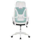 Chaise de bureau à dossier en maille Workspace de CorLiving - Sarcelle et noir-Les roulettes offrent une excellente mobilité, adaptées aux sols durs ou aux moquettes