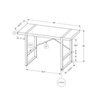 Monarch Specialties - 7310 Bureau 48 po L - Taupe Fonce/Metal Noir-Fini sur tous les côtés pour un placement flexible n'importe où dans un bureau à domicile