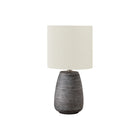 Monarch Specialties - Luminaire - 19 po H Lampe De Table - Céramique Gris - Abat-Jour Ivoire / Crème - Contemporain-Illuminez votre espace avec cette élégante lampe de table contemporaine de 19 pouces de haut, dotée d'une base en céramique grise texturée et surmontée d'un abat-jour en lin ivoire effilé, pour un accent décoratif, pratique et exceptionnel