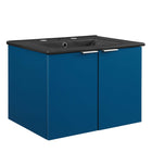 Modway - Maybelle 24" Vanité de salle de bain murale - Noir marine-Assemblée requise