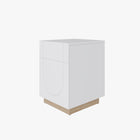 Nexera - Table d'appoint Nauraa, Blanc et Érable naturel-Étagère ajustable