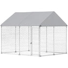 PawHut - Chenil d’extérieur pour chien avec toit imperméable - 9,2 pi x 7,5 pi x 7,2 pi-Le design à tube télescopique permet une installation rapide du cadre 