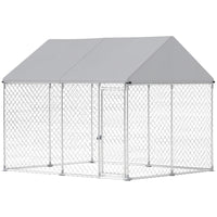 PawHut - Chenil d’extérieur pour chien avec toit imperméable - 9,2 pi x 7,5 pi x 7,2 pi-Le design à tube télescopique permet une installation rapide du cadre 
