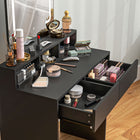 HOMCOM - Coiffeuse avec miroir et lumières - 29,5 po L x 15 po l x 53,1 po H - noir-Assemblage requis. La lumière est détachable pour le remplacement 
