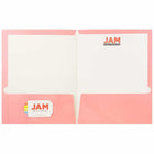 JAM Paper - Dossiers de présentation brillants laminés à deux pochettes - rose pâle - Paquet de 6-Quantité : 6 dossiers par paquet | Un pour chaque sujet et projet