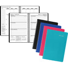 Staples - Agenda scolaire hebdomadaire/mensuel 2024-2025 - 5 1/2 po x 8 1/2 po - assorties/noir - bilingue-Reliure à double spirale résistante aux accrocs et qui repose à plat pour une utilisation facile