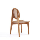 Manhattan Comfort - Ensemble de 4 chaises de salle à manger Versailles 18,5 po dossier rond style industriel chic - Nature-Dossier rond unique en rotin
